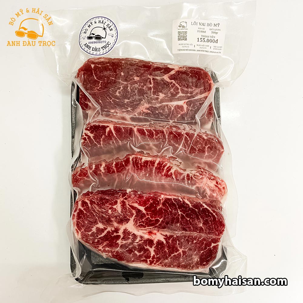 Lõi Vai Bò Mỹ | Top Blade Beef | Bò Mỹ Hải Sản | Anh Đầu Trọc